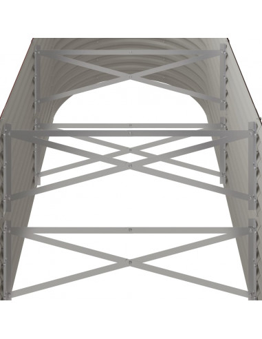 Letto Giardino Acciaio Verniciato a Polvere 224x40x36cm Marrone