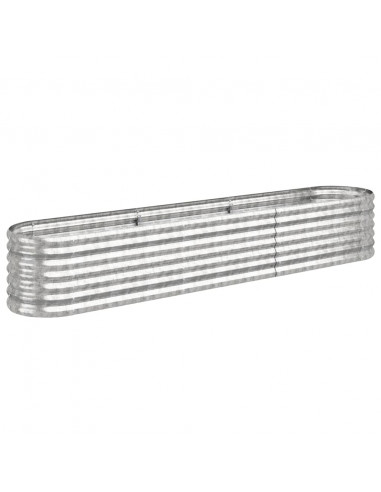 Letto Giardino Acciaio Verniciato a Polvere 224x40x36cm Argento