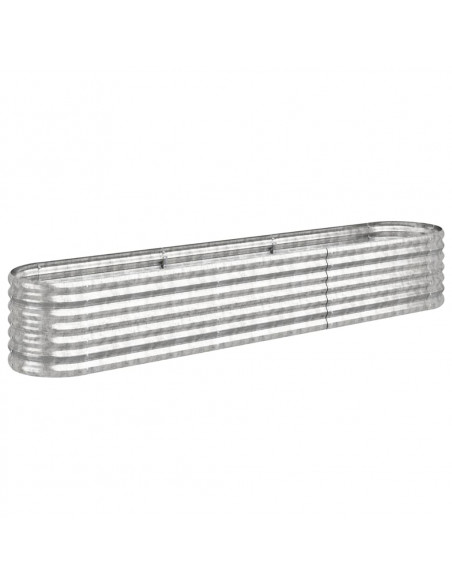 Letto Giardino Acciaio Verniciato a Polvere 224x40x36cm Argento