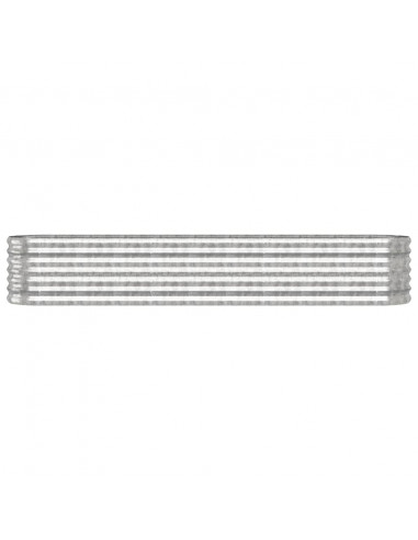 Letto Giardino Acciaio Verniciato a Polvere 224x40x36cm Argento