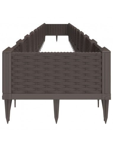 Fioriera da Giardino con Picchetti Marrone 362,5x42,5x28,5cm PP