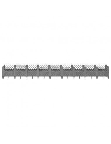 Fioriera Giardino Picchetti Grigio Chiaro 363,5x43,5x43,5 cm PP