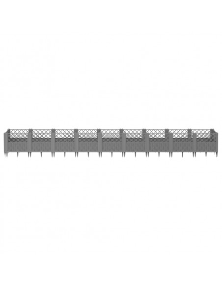 Fioriera Giardino Picchetti Grigio Chiaro 363,5x43,5x43,5 cm PP