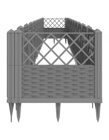 Fioriera Giardino Picchetti Grigio Chiaro 363,5x43,5x43,5 cm PP