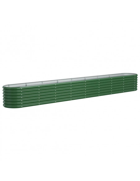 Letto Giardino Acciaio Verniciato a Polvere 332x40x36 cm Verde