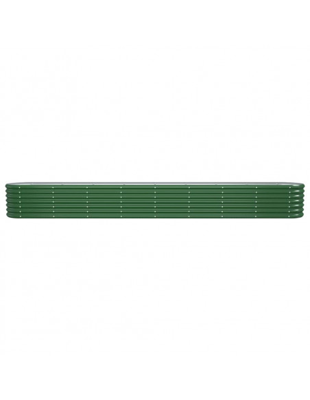 Letto Giardino Acciaio Verniciato a Polvere 332x40x36 cm Verde