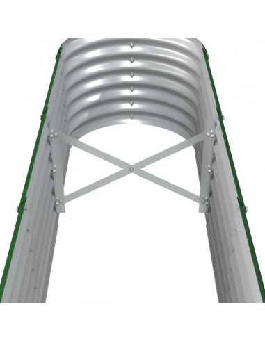 Letto Giardino Acciaio Verniciato a Polvere 332x40x36 cm Verde