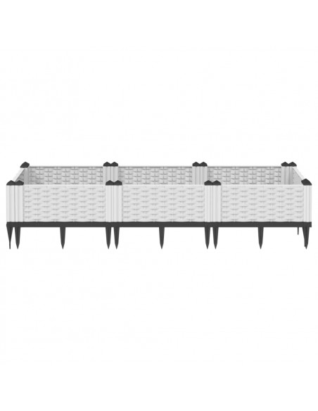 Fioriera da Giardino con Picchetti Bianca 125x40x28,5 cm PP