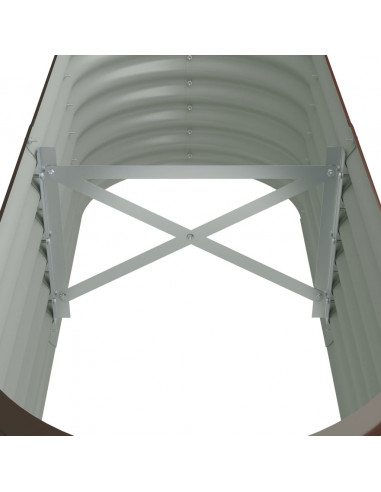 Letto Giardino Acciaio Verniciato a Polvere 114x40x36cm Marrone