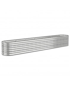 Letto Giardino Acciaio Verniciato a Polvere 260x40x36cm Argento 2