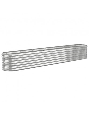 Letto Giardino Acciaio Verniciato a Polvere 260x40x36cm Argento