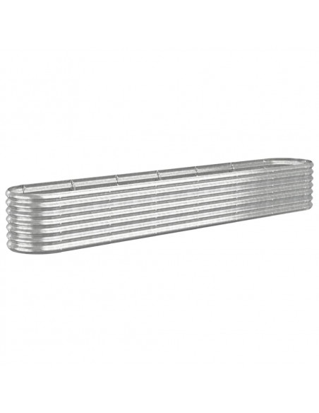 Letto Giardino Acciaio Verniciato a Polvere 260x40x36cm Argento