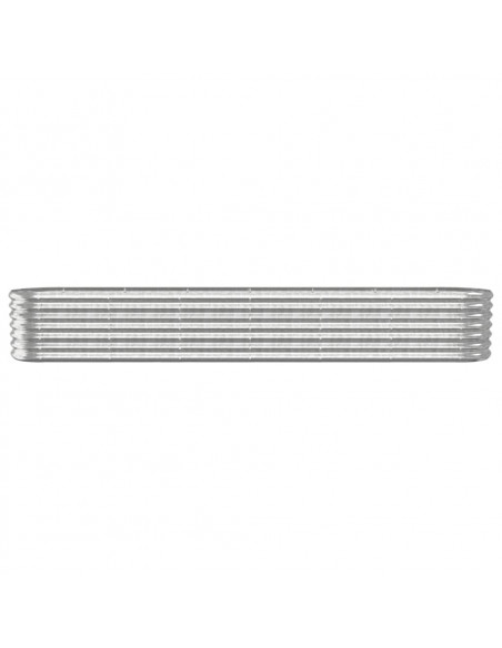 Letto Giardino Acciaio Verniciato a Polvere 260x40x36cm Argento