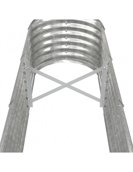 Letto Giardino Acciaio Verniciato a Polvere 260x40x36cm Argento