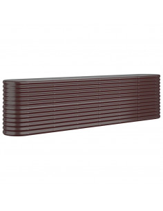 Letto Giardino Acciaio Verniciato a Polvere 260x40x68cm Marrone 2