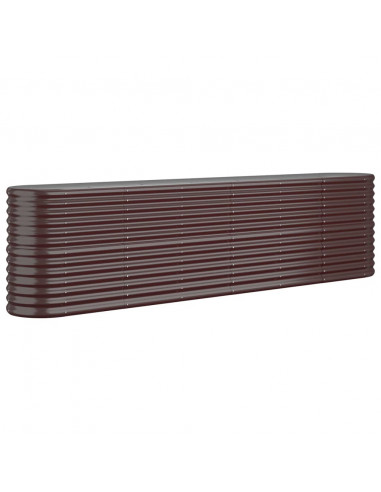 Letto Giardino Acciaio Verniciato a Polvere 260x40x68cm Marrone