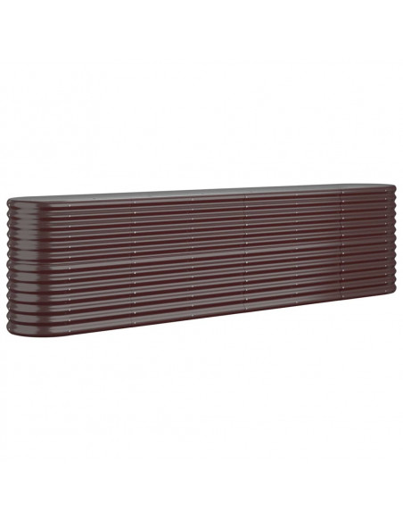 Letto Giardino Acciaio Verniciato a Polvere 260x40x68cm Marrone