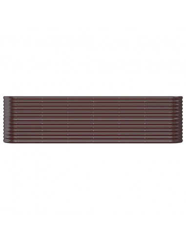 Letto Giardino Acciaio Verniciato a Polvere 260x40x68cm Marrone