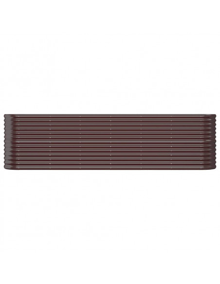 Letto Giardino Acciaio Verniciato a Polvere 260x40x68cm Marrone