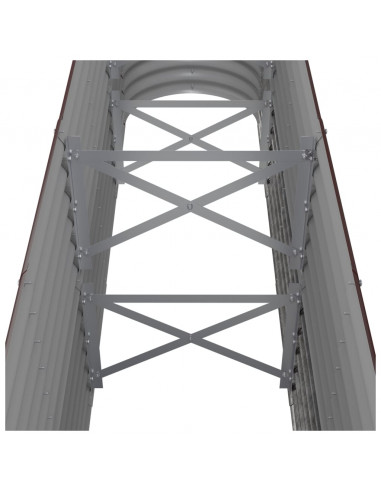 Letto Giardino Acciaio Verniciato a Polvere 260x40x68cm Marrone