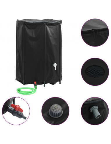 Serbatoio Acqua con Rubinetto Pieghevole 1350 L in PVC