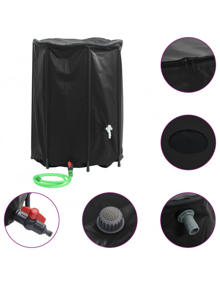 Serbatoio Acqua con Rubinetto Pieghevole 1350 L in PVC