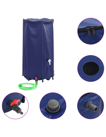 Serbatoio Acqua con Rubinetto Pieghevole 250 L in PVC