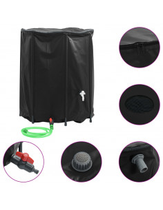 Serbatoio Acqua con Rubinetto Pieghevole 1250 L in PVC 2