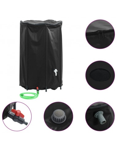 Serbatoio Acqua con Rubinetto Pieghevole 1000 L in PVC