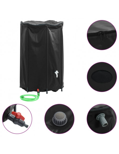 Serbatoio Acqua con Rubinetto Pieghevole 1000 L in PVC