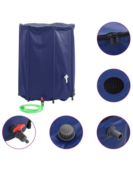 Serbatoio Acqua con Rubinetto Pieghevole 1350 L in PVC