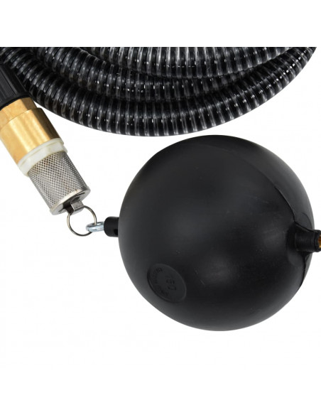 Tubo di Aspirazione con Raccordi in Ottone Nero 1,1" 10 m PVC