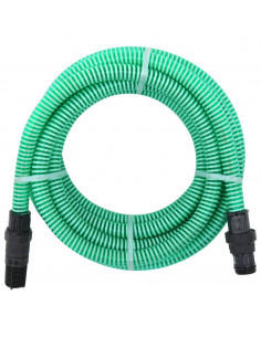 Tubo di Aspirazione con Raccordi in Ottone Verde 1" 4 m in PVC 2