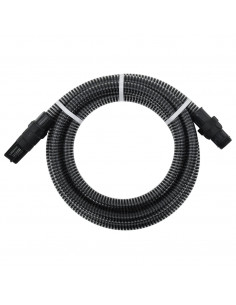 Tubo di Aspirazione con Raccordi in Ottone Nero 1" 10 m PVC 2