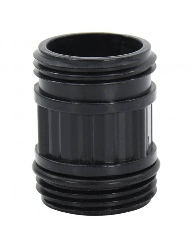 Tubo di Aspirazione con Raccordi in Ottone Nero 1" 10 m PVC