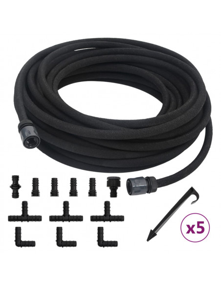 Tubo di Irrigazione da Giardino Nero 0,6" 10 m in Gomma
