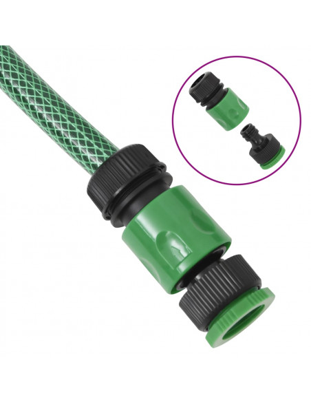 Set Tubo da Giardino con Raccordi Verde 0,5" 30 m in PVC
