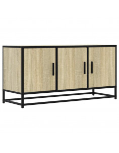 Mobile TV Rovere Sonoma 100x35x50 cm Legno Multistrato Metallo 2