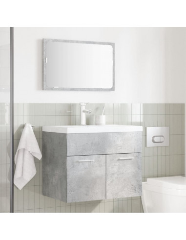 Set Mobili da Bagno 2 pz Grigio Cemento in Legno Multistrato