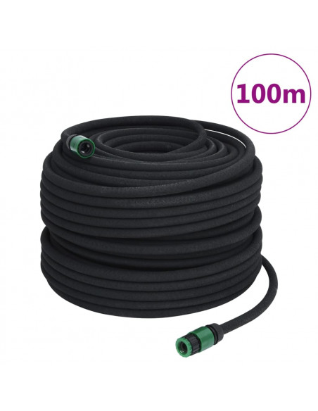 Tubo di Irrigazione da Giardino Nero 0,6" 100 m in Gomma