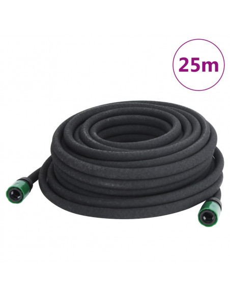 Tubo di Irrigazione da Giardino Nero 0,6" 25 m in Gomma