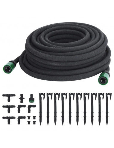 Tubo di Irrigazione da Giardino Nero 0,6" 25 m in Gomma