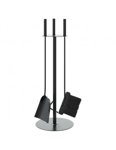 Set Attrezzi per Caminetto 4 pz 22x59 cm in Acciaio