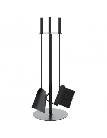 Set Attrezzi per Caminetto 4 pz 22x59 cm in Acciaio