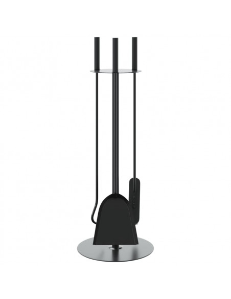 Set Attrezzi per Caminetto 4 pz 22x59 cm in Acciaio