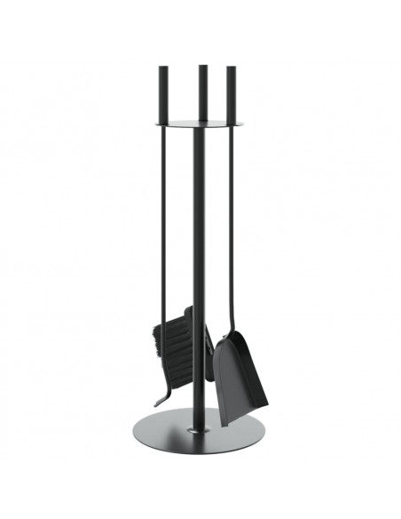 Set Attrezzi per Caminetto 4 pz 22x59 cm in Acciaio