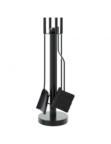 Set Attrezzi per Caminetto 5 pz 18x56 cm in Acciaio