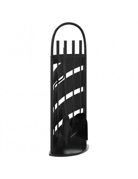 Set Attrezzi per Caminetto 5 pz 23x15x66 cm in Acciaio