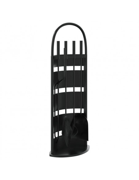 Set Attrezzi per Caminetto 5 pz 23x15x66 cm in Acciaio