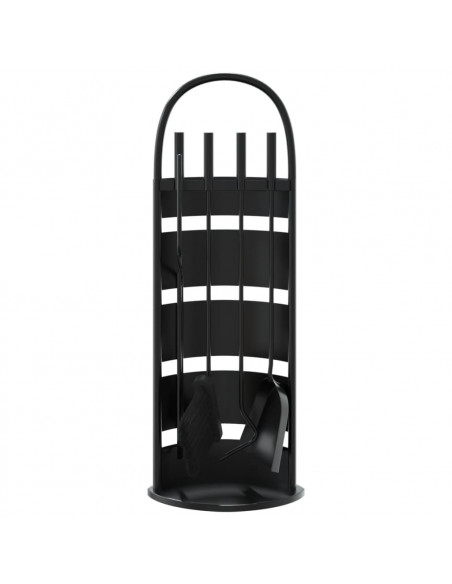 Set Attrezzi per Caminetto 5 pz 23x15x66 cm in Acciaio